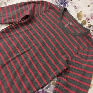 GAP Gray with Pink Stripe Shirt